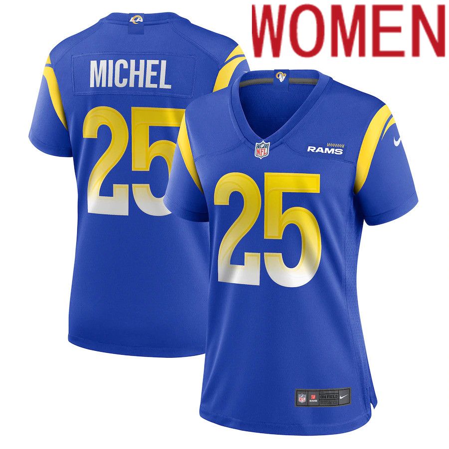Women Los Angeles Rams #25 Sony Michel Nike Royal Player Game NFL Jersey->women nfl jersey->Women Jersey